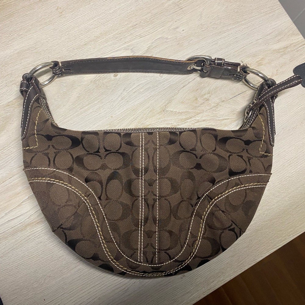 Vintage Coach Signature Hobo Shoulder Bag